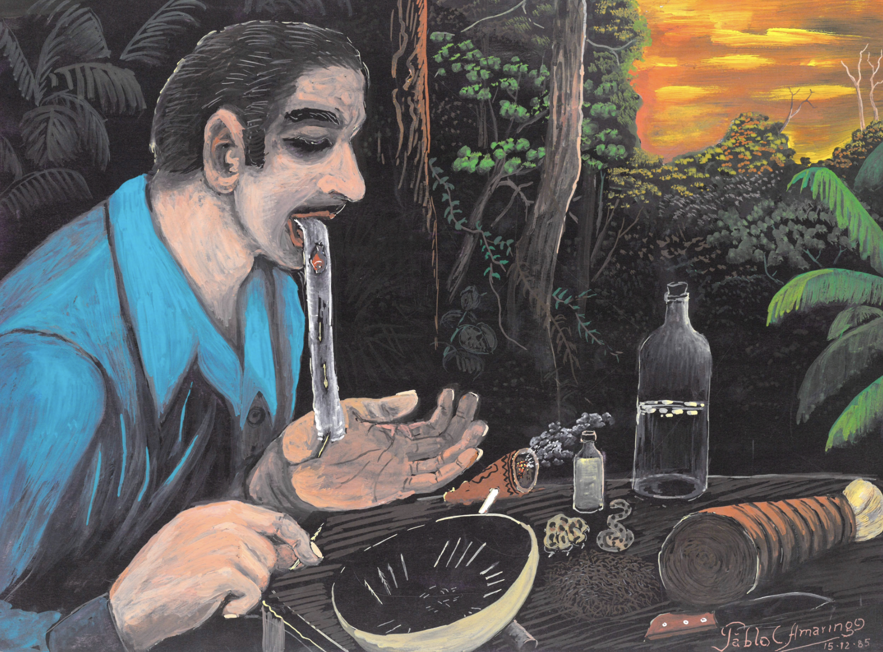 Painting by Pablo C. Amaringo, 1986.