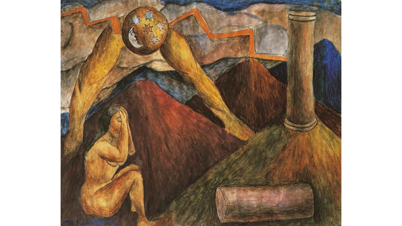 Allegory of work, mural by Maria Izquierda