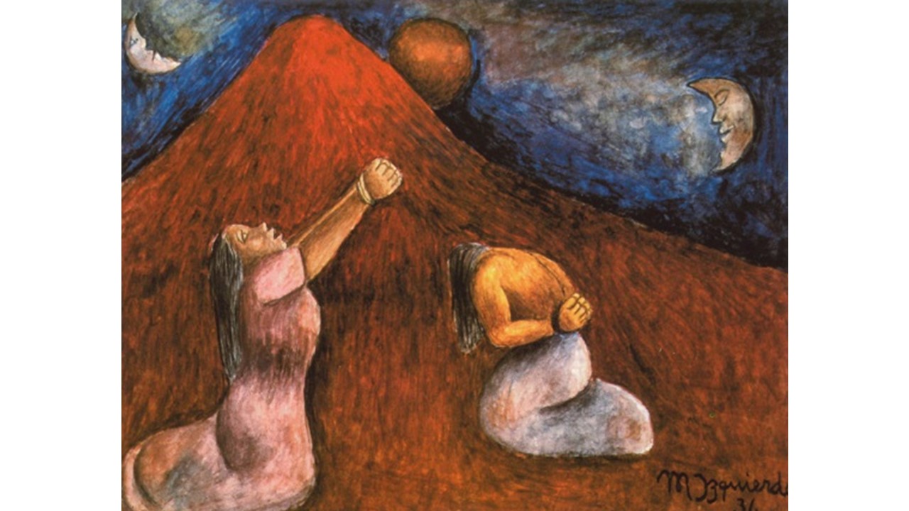 Slaves of a mythical landscape, mural by Maria Izquierda