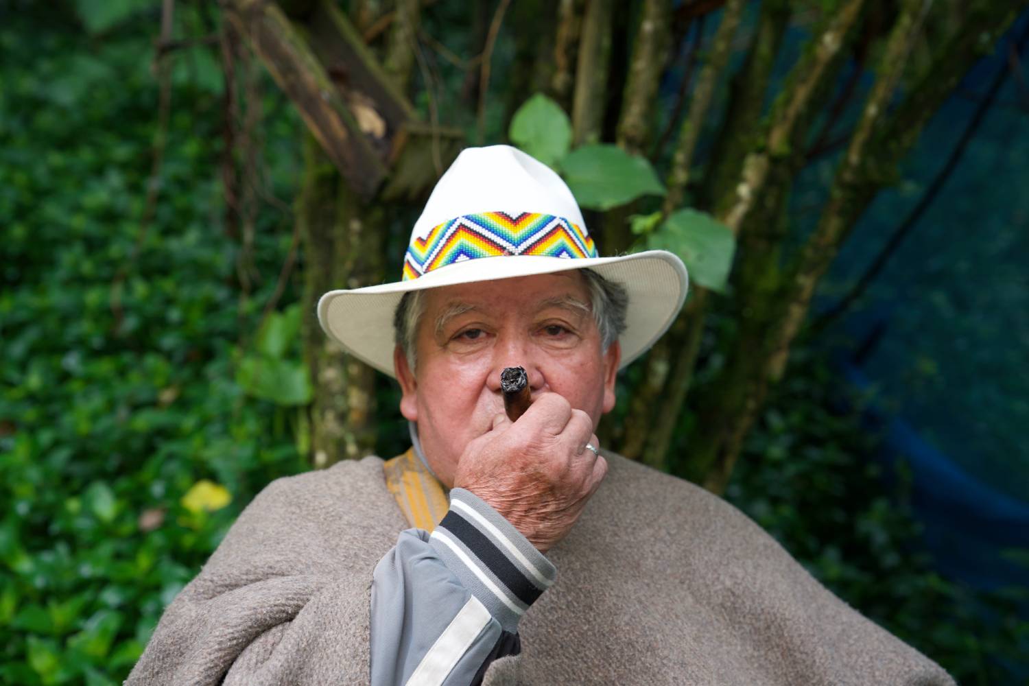 Man in white hat