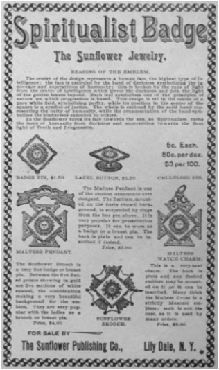 “Spiritualist Badge” advertisement 