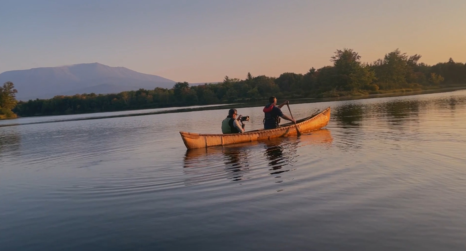 Filming on the pond