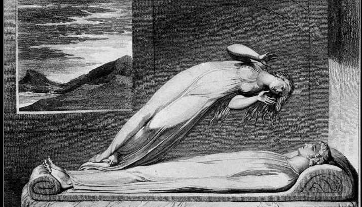 William Blake, The Soul Hovering Over the Body