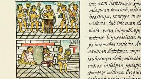 16th century codex featuring an image of psychoactive drug use