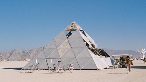 Pyramid structure at burning man festival