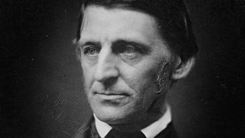 Ralph Waldo Emerson portrait in black and white