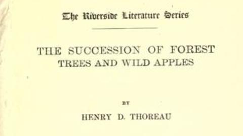 Front matter to Thoreau's "Succession of Forest Trees"