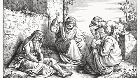 ink drawing of a teacher gesturing while pupils listen
