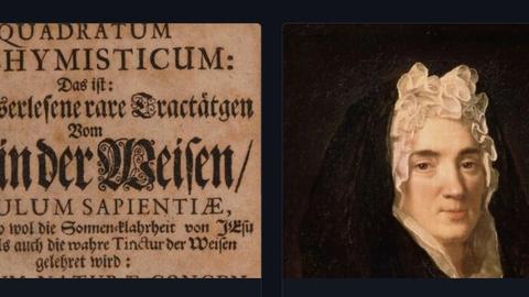 screenshot from Mystical scriptures platforms with images of sample authors and text