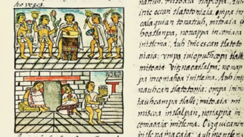 Ancient text with drawings