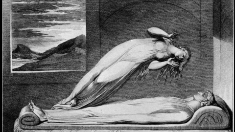 William Blake, The Soul Hovering Over the Body