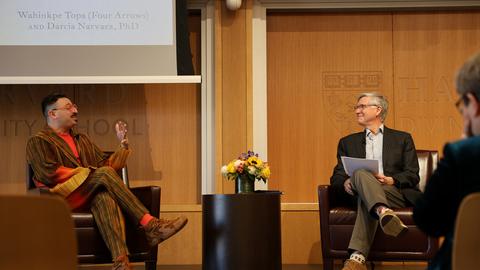Ramzi Fawaz and Philip Deloria on stage at Psychedelic Intersections 2026