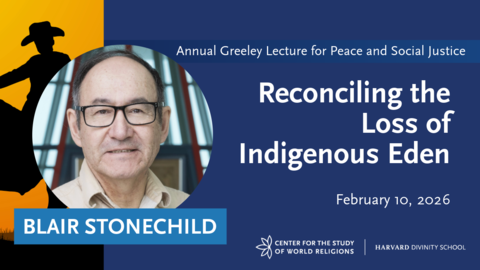 Title card for Greeley Lecture with Blair Stonechild