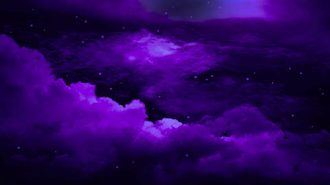 Clouds and stars in a purple hue