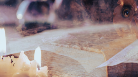 Image of candles and books