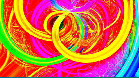 Artistic rendition, swirling colorful lines