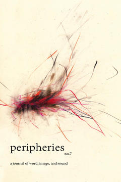 Book cover with colorful pencil marks, muted yellow background, peripheries, no 7