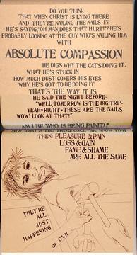 Drawing of a male bearded face and handwritten notes