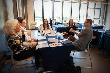 Small group discussion at a workshop