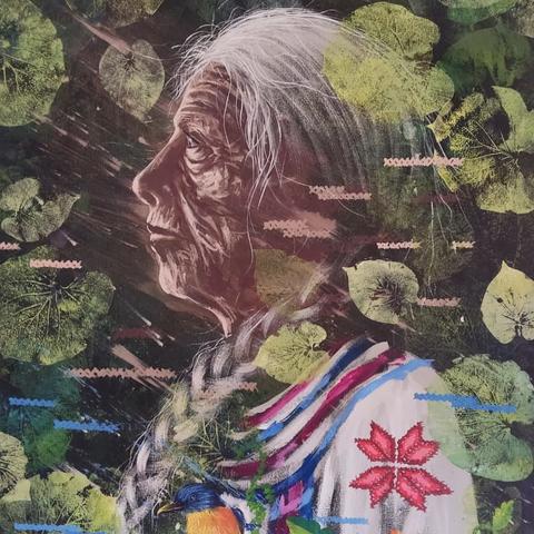 Painting of an old Indigenous woman