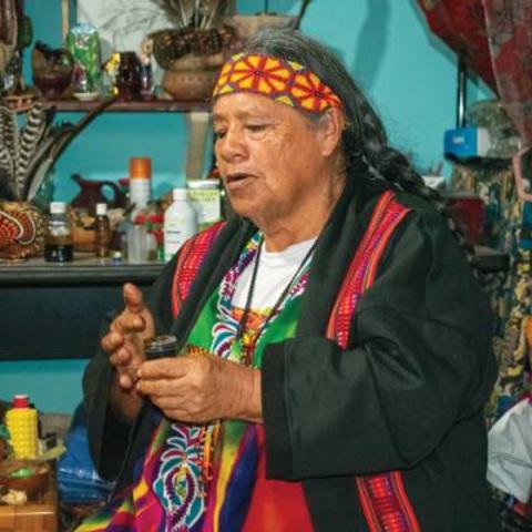 Old woman in Indigenous attire