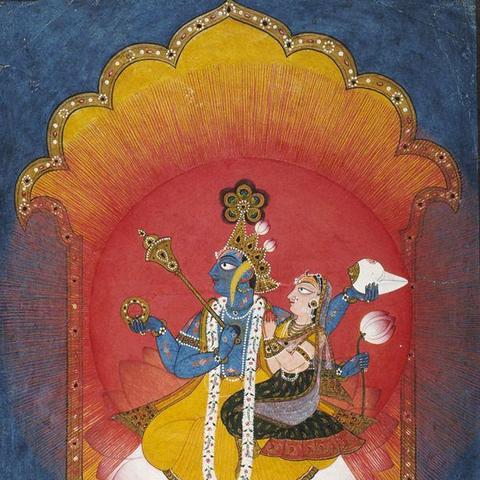 Drawing of Vishnu and Lakshmi 