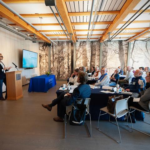 Charles Stang giving opening remarks at a workshop