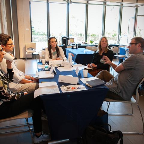 Small group discussion at a workshop