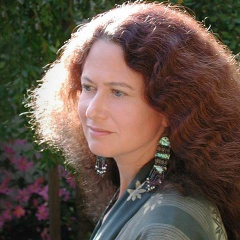 Jane Hirshfield looking off into the distance