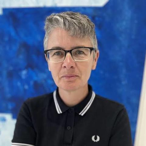 Ann Gleig looking into the camera