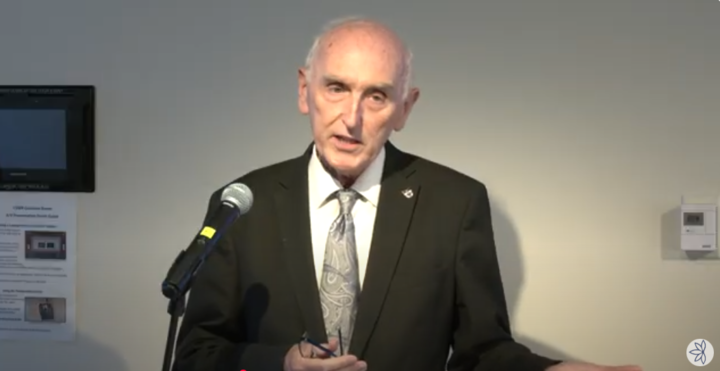 Professor Gavin Flood at the podium