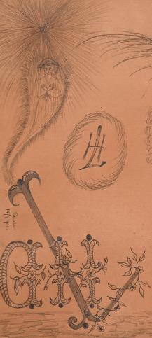 Figure 6: Lucie Lagerbielke, Att uplysa anden (detail), 1900. Collection of Mediumistic Art, Germany.