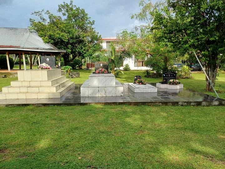 Three stone grave structures