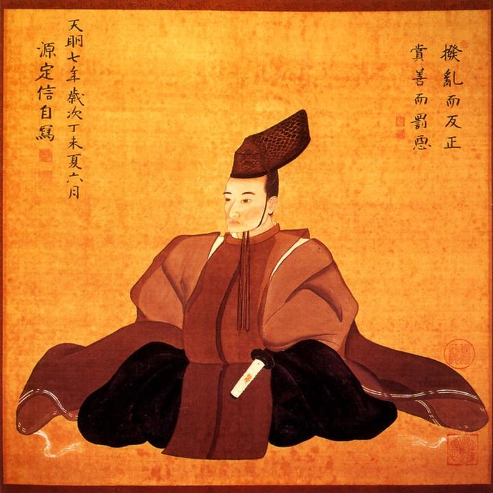 Ancient painting of religious leader kneeling
