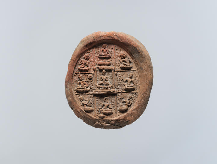 Round molded Plaque Depicting a Mandala of the Eight Bodhisattvas