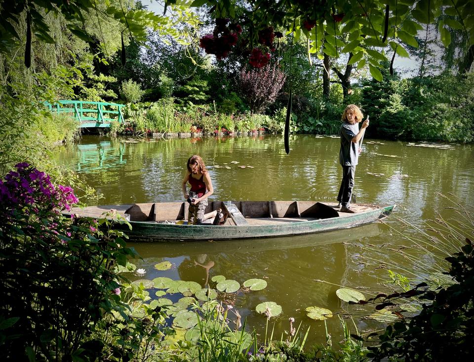sarah schorr in boat monet