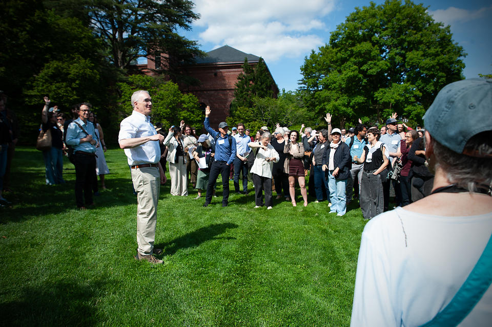 Ned Friedman welcomes visitors to Arboretum 
