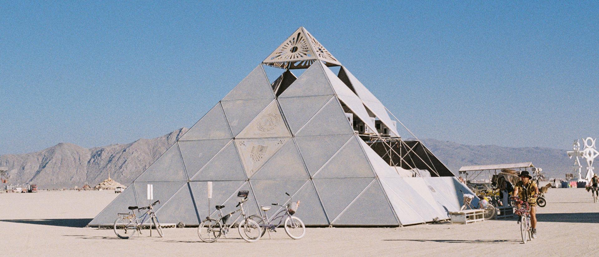 Pyramid structure at burning man festival