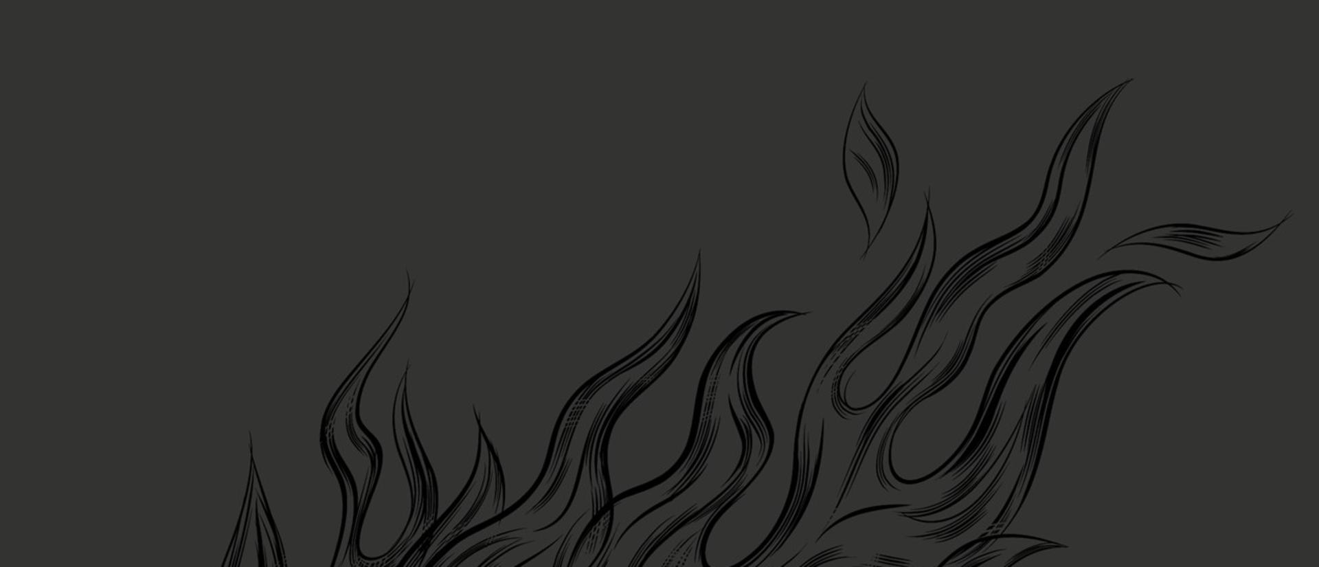 outline of flames on black background