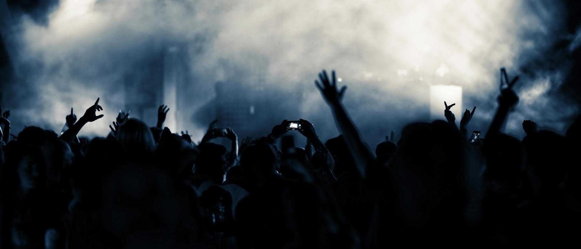 A hazy scene at a rave