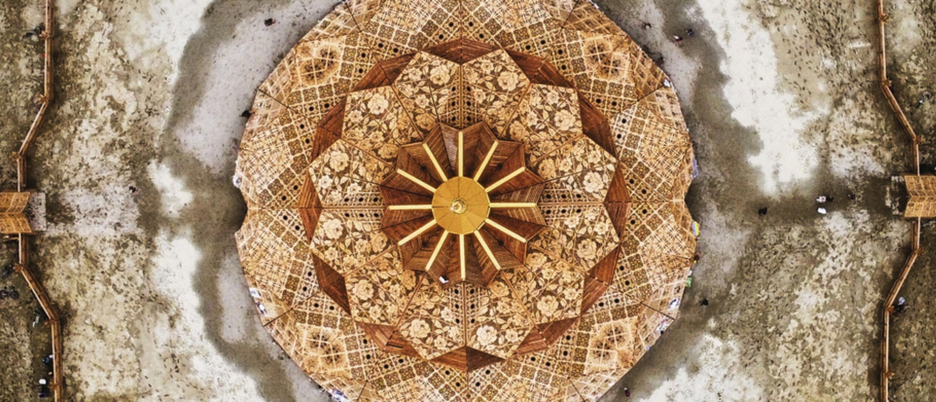 Birds eye view of the Burning Man temple