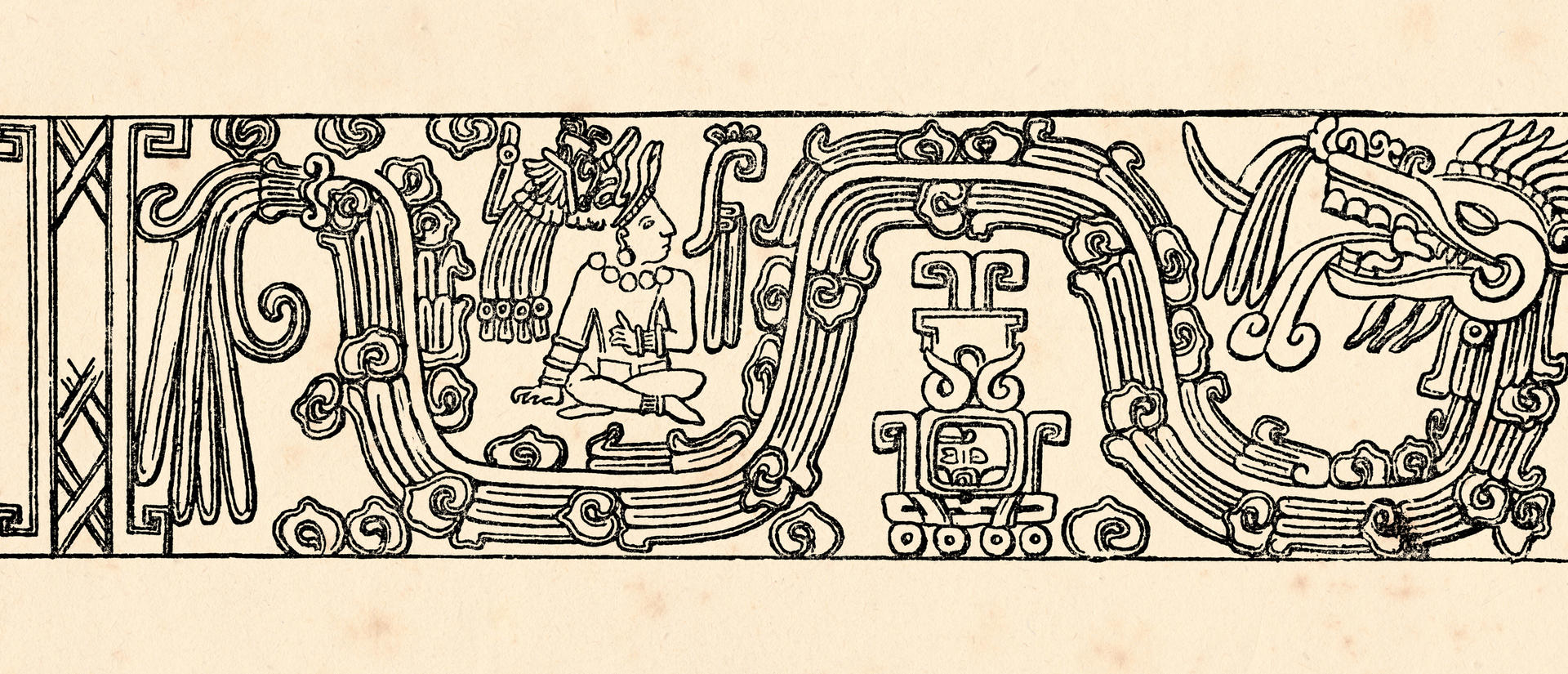 Aztec writing and images on parchment
